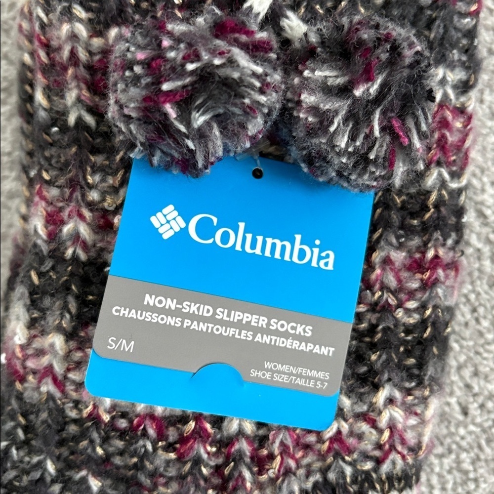 Columbia NWT Multicolor Knit Slipper Socks with Sherpa Lining size S/M. - Picture 3 of 3